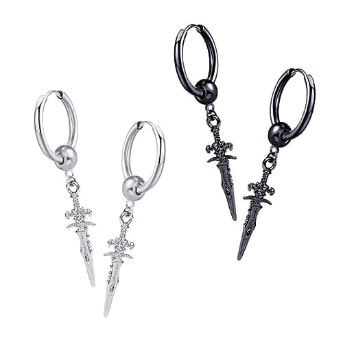 CALLARON Pendentif d'Oreille Boucle d'Oreille Homme - Personnalité & Couple - 8 Pièces - Flèche Bruyante