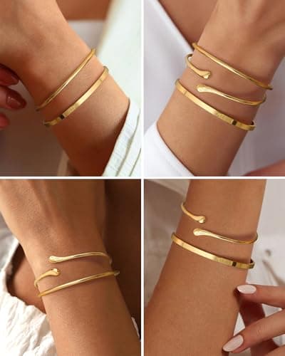YADOCA Or Acier Inoxydable Plaqué Or 18 Carats Bracelets Femme Bijoux pour Femmes Mode Élégant Accessoire