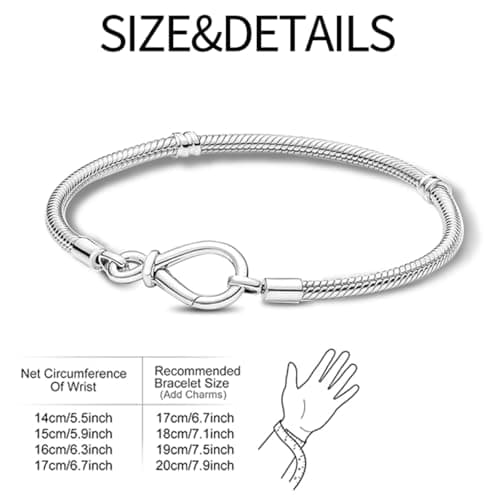 ChenYuTe 925 bracelet serpent argent sterling femme, cadeau élégant bijoux fête des mères Saint-Valentin, anniversaire N