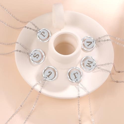 Colliers Initiales Femme Argent 925 Personalisés Cadeaux Noël Anniversaire