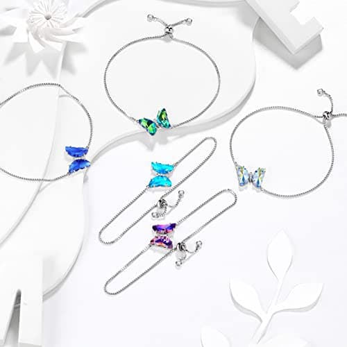 Aurora Tears Butterfly Heart Necklace Femme 925 argent Sterling Joyaux pour Femmes Événements Spéciaux et Journées Spéci