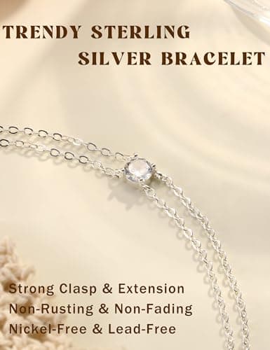 Chriscoco Bijoux Bracelet Argent Sterling 925 Femme pour Femmes Filles - Bracelet Or Réglable et Empilable Trendybijoux