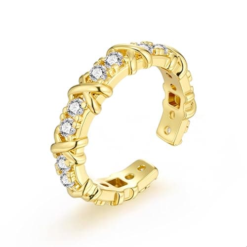 ALEXCRAFT Bague Argent 925 Femme Élégante et Hypoallergénique, Cadeaux de Bijoux pour Fille, Mère et Copine — Or 3.1