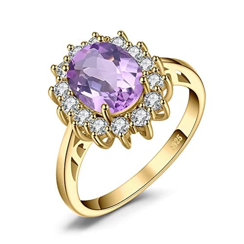JewelryPalace Diana Princesse Améthyste Péridot Grenat Citrine Topaze Bague Argent 925 Or Jaune Or Rose Vintage Parure d — 3-2 Violet Améthyste Bague Plaqué Jaune Or