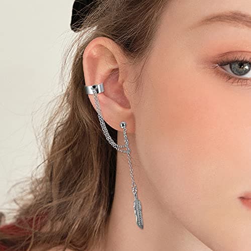 Adramata Boucles d'Oreilles Chaîne Femme Argent Prix Attractive Couleur Épurée