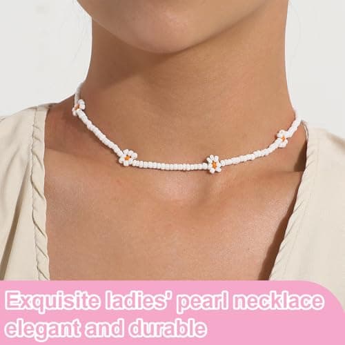 WUSJCOYF Collane Estive Donna Boho - Perline Colorate Regolabili, Girocolli Man mano Fatti per Feste e Ragazze Adolescen