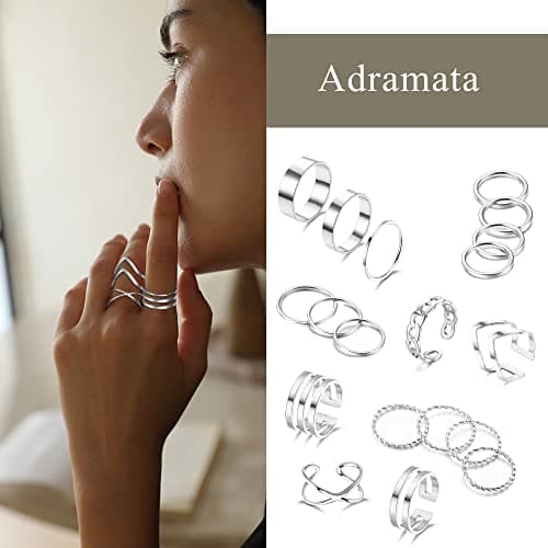 Bague femme en acier inoxydable régulière et empilable Adramata