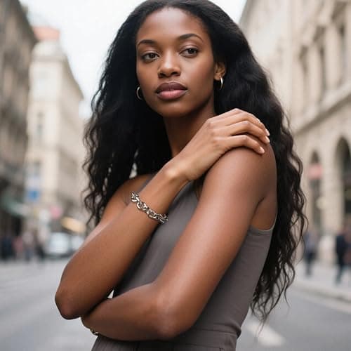 ALEXCRAFT Bracelet Argentée Femme Hypoallergénique, Épais et Hip Hop, Cadeau Idéal pour Femmes et Filles
ALEXCRAFT Brace