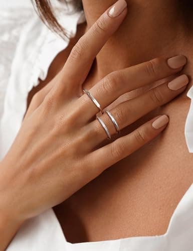 Adramata Anti Stress 3 Pces Bague Femme Acier Inoxydable pour Homme 316L Bague Spinner Recycled Claim Standard 100