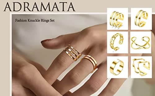 Adramata Acier Inoxydable Bague Empilables pour Femmes - Argent/Or Réglable Cadeau Femmes Bijoux Recycled Claim 100 Pièc