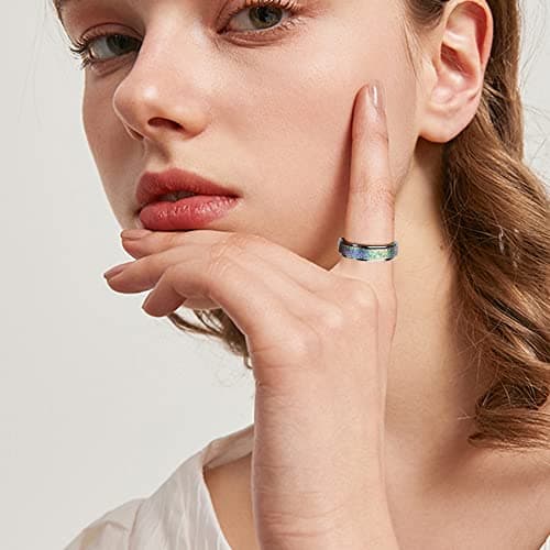 Adramata Anti Stress Bague 316L Acier Inoxydable pour Femmes et Hommes - Bague Anxiété Spinner Recyclée Standard 100