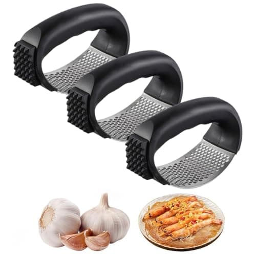 Presse-ail inoxydable nouveau style pour cuisine, ustensile manuel portable des ménagers, écraser l'ail facilement (2 pi — 3 Pcs