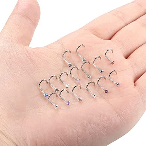 Milacolato Piercing Nez en Acier Inoxydable pour Femme Homme | Anneau Hypoallergénique 18G | Bijoux Nez Anneau Droit 15P