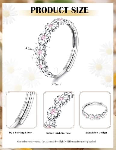 Milacolato Bague Argent 925 Femme Statement Ajustable Jaune/Rose Zircon Cubique Bague Fine pour Femme Fille reopened cla