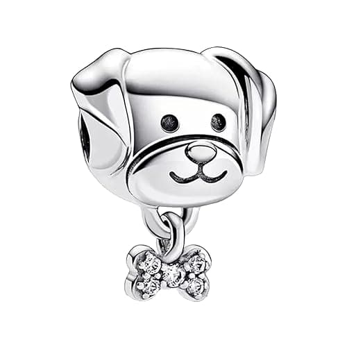 Amuefer 925 argent charms bracelet collier pendentif perles charmé papillons, amour, cadeaux pour mère anniversaire, tor — B-Cane con Fiocco