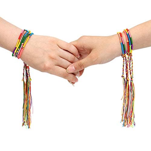 Allazone Bracelet Tressé Fait Main Coloré | Pour Femmes | Accessoire de Mode Accessoire de Soin de Soi | 120PCS | Bracel