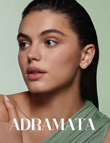Adramata Piercing Tragus Hypoallergénique 16G/18G en Or/Argent 6/8/10mm Labret à Filetage Interne pour Lèvre et Cartilag