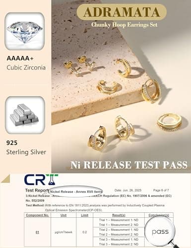 Adramata Argent 925 Hypoallergéniques pour Femme Écoutez les Hits de la Fashion Scene - Boucles d'Oreilles Cartilage Con