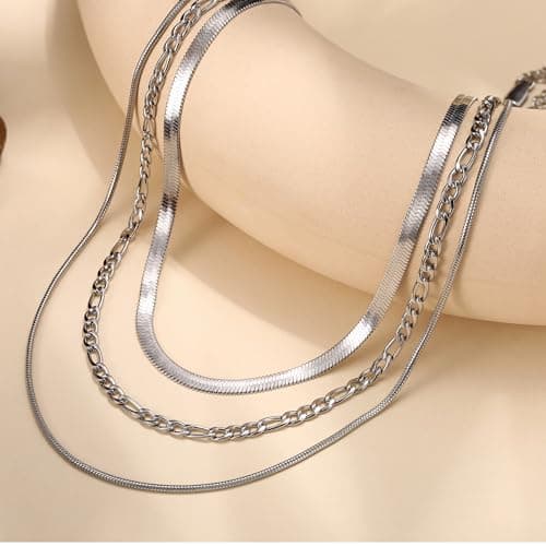 Adramata 3 Pieces Colliers Réglables Or Argent Femme Boho Colliers Perle Usine Recycled Standard 100