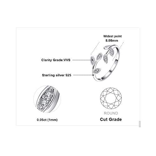 JewelryPalace Bague Ouverte Réglable Zircone Cubique Femme argent 925 Plaqué Or Jaune et Rose, Bienséance Mariage Bagues