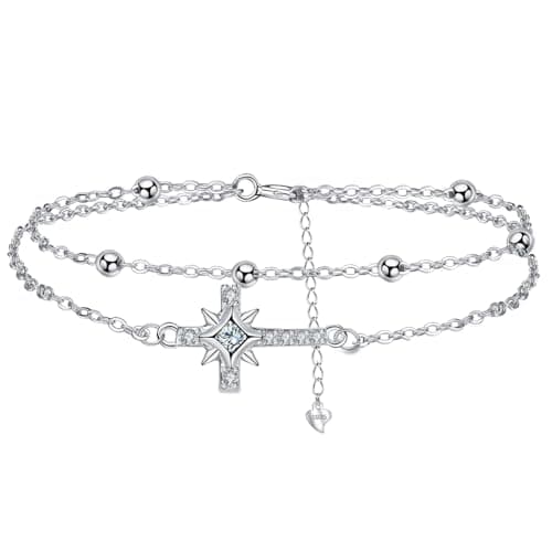 Arrebol Bracelet Femme Argent Sterling 925 Original Cadeau Noël pour Femmes Épouse Mère Réglable — Croix