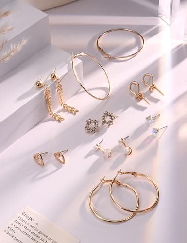 Adramata Longues Gland Boucles d'Oreilles Pendantes pour Femme Or Argent CZ Perle 90 Paires Lot Recycled Claim Standard