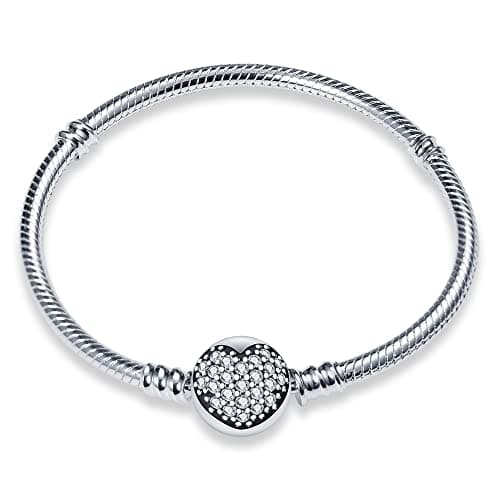 Bracelet en argent sterling 925 femme avec fermoir coeur Saint Valentin CMB051 — CMB061