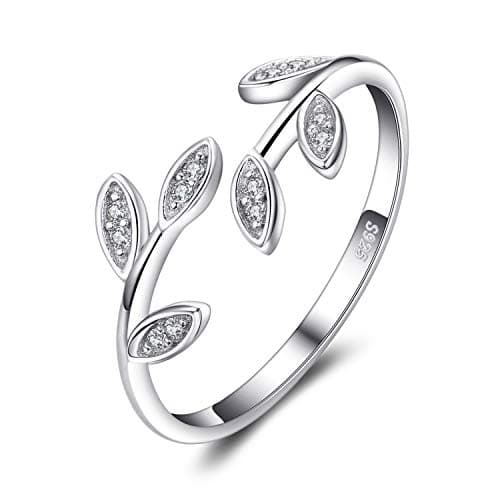 JewelryPalace Bague Ouverte Réglable Zircone Cubique Femme argent 925 Plaqué Or Jaune et Rose, Bienséance Mariage Bagues