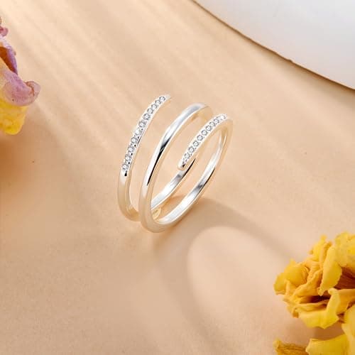 ALEXCRAFT Bague Argent 925 Femme Élégante et Hypoallergénique, Cadeaux de Bijoux pour Fille, Mère et Copine