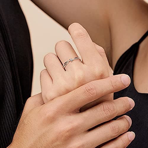 Bague Argent 925 Ajustable Femme KONFEN, Bijoux Zircon Pour Femme Fille, Bague Ouverte Reglable Orteil
