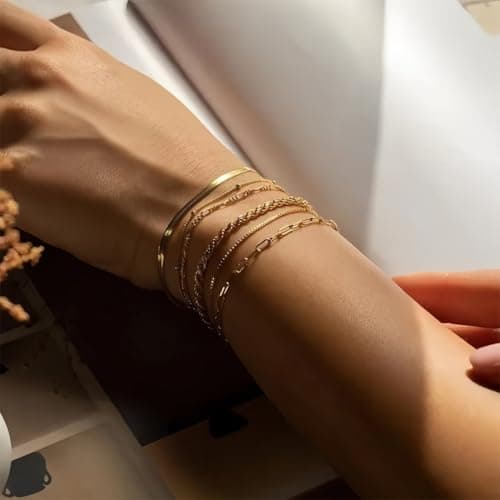 bracelets huzna femme plaque acier inoxydable serpent ensemble argent or