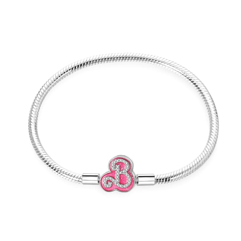 Bracelet en argent sterling 925 femme avec fermoir coeur Saint Valentin CMB051 — PAB024
