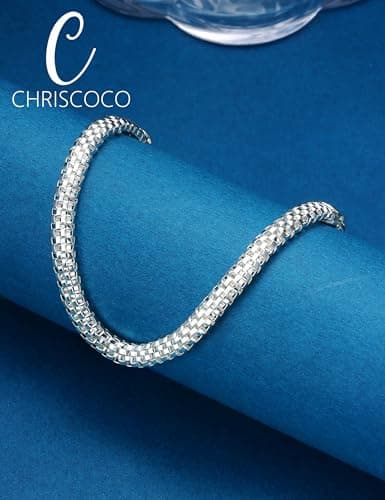 Bracelet Argent 925 Empilable Femme Bijoux Zircone Cubique Réglable Femmes Filles Chriscoco Ensemble Bijoux