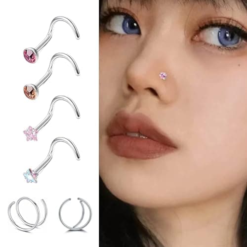 DGUSO Ensemble de bijoux pour piercing du nez, bijoux unisexes, 29 pièces 20G anneaux de nez courbés