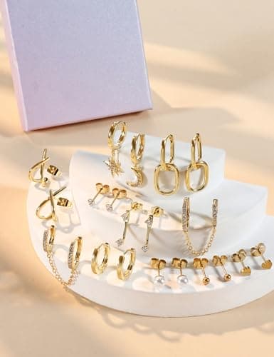 Adramata Or Argent Boucles d'Oreilles Femme Piercings Tragus Helix 10 Paires Climatiques Étanches