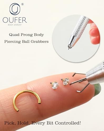 Anneaux de nez OUFER 20 g/18 g - En acier chirurgical 316L - Pour lèvre, sourcil, hélix, daith, oreille - Bijoux de pier