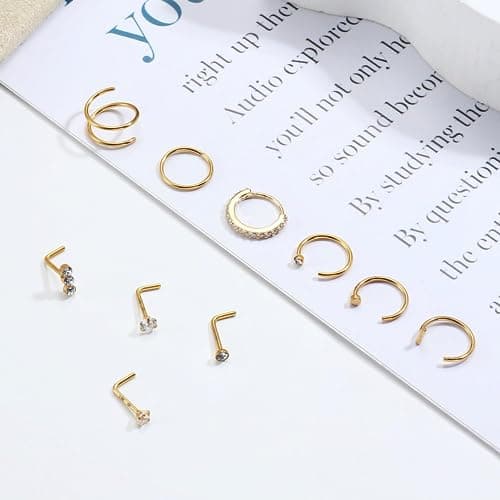 Anneaux de Nez Adramata Or 14k Piercings Ronds Bijoux Recyclés
