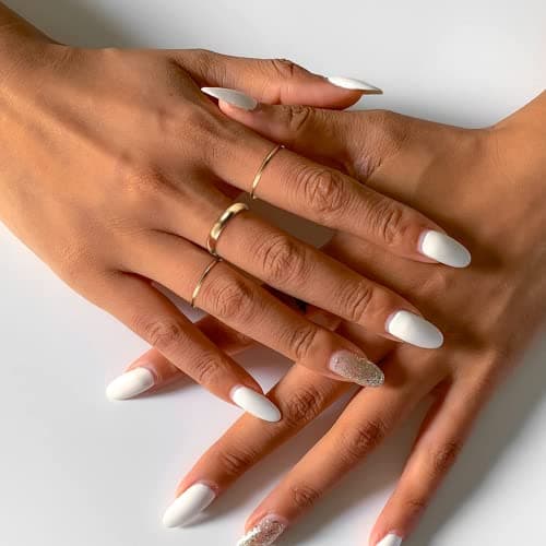 Adramata 3 Pièces Bague Femme Acier Inoxydable Empilable, Plaqué Or 14 Karats, Minimaliste pour Femmes Filles, Idéale po