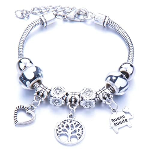 Bracelet Yean argent perles d'arbre women and girls chaîne breloques pour accessoires casually-worn trendy-design 8mm