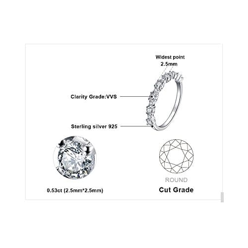 JewelryPalace Éternité Rond Zircone Cubique Bague Pour Femme Épouse Bague de Fiançailles Bijoux Anniversaire, Argent 925