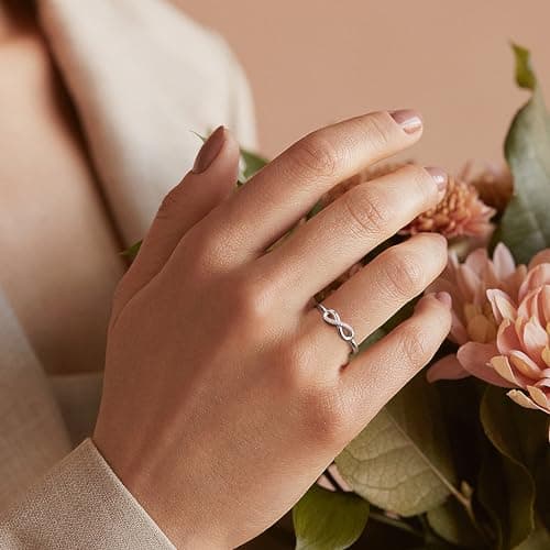 Adramata Bague Argent 925 Femme Recycled Empilables Mariage Empilables Bague Promesse Femme Argent 925 Recycled