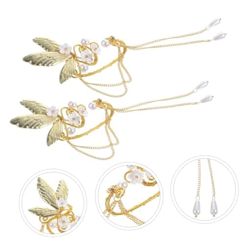 HANABASS Boucles d'oreilles légères à clip pour femmes longues pendantes avec franges dorées non percées accessoires mod
