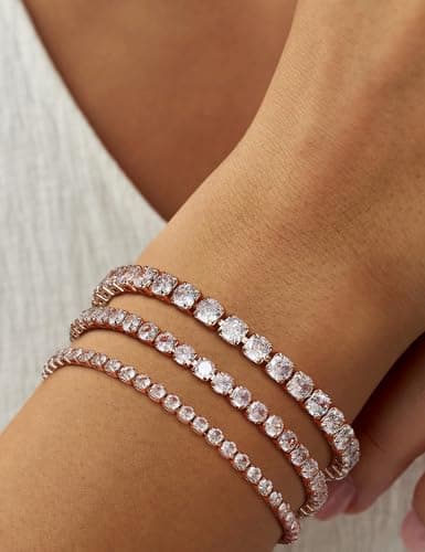 Bracelet Adramata Femme Brillant Tennis Chaîne Réglable 3/4/5MM Argent Or Recyclé Standard 100