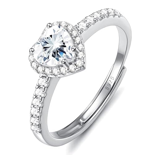 Bague Coeur Or Argent Rose Zircone Chriscoco Femme — Argent
