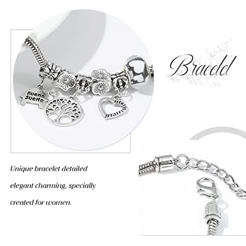 Bracelet Yean argent perles d'arbre women and girls chaîne breloques pour accessoires casually-worn trendy-design 8mm