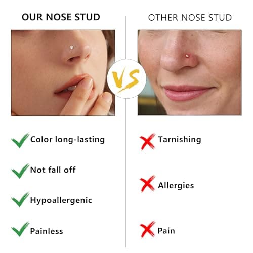 Milacolato Piercings Nez en Acier Chirurgical Clicker pour Femme en L et Spirale Or Argent 20G/18G Anneaux de Piercing a