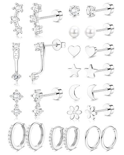 Adramata Piercings Or Acier Inoxydable Boucles d'Oreilles Femmes Scène Piercing Hypoallergénique