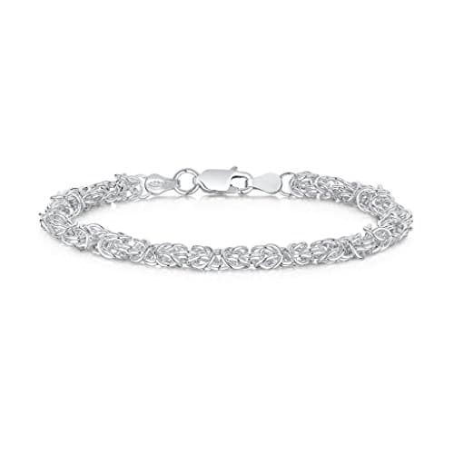 Amberta Bracelet Maille Royale Feminin en Argent Trendy Style Multitude Modèles — Rond - 20 cm
