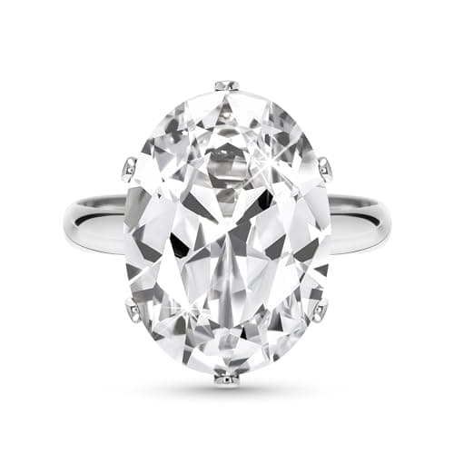 Linawe Bague Ajustable en Diamant Synthétique Moissanite pour Femme, Grande Bague en Cuivre en Trois Nuances d'Or, Or Ro — Argent,Avril