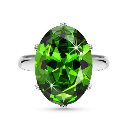 Linawe Bague Ajustable en Diamant Synthétique Moissanite pour Femme, Grande Bague en Cuivre en Trois Nuances d'Or, Or Ro — Argent,Mai,Août